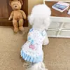 Roupas Fofas Finas de Primavera e Verão para Cachorros com Mangas Flutuantes, Nova Saia para Cachorro Yorkshire de Estimação, Roupas de Pet Gato Princesa