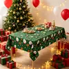 Toalha de Mesa Floco de Neve de Natal Restaurante Decoração de Casa Descartável Impermeável PE Toalha de Mesa Desenho Animado Papai Noel Rena Toalha de Mesa