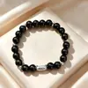 Pulseira fofa de gato baguete, design doce com contas, simples e versátil, estética de alta moda, pulseira para casais e melhores amigos como presente