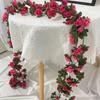 Simulação rosa vime pendente de parede arco de casamento flor de seda vime parede de flor falsa vime de rosa falsa atacado