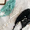 Sombrero de Ganchillo de Malla Hueca con Flecos de Concha para Mujer, Estilo Étnico, Tejido a Mano, Turbante Hueco para Fotografía de Viajes