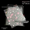 Saco/bolsa translúcido fosco com estampa de Flor de Cerejeira para roupas íntimas/embalagem plástica para panificação autoadesiva composta/saco universal