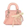 Bolso de Mano Estilo Tweed 2025 Nueva Moda Popular Bolso Princesa Diana Estilo K Ins Bordado Acolchado Hilo PU Bandolera Bolso para Mujer