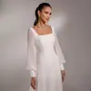 Al por mayor Transfronterizo Blanco 2026 Nuevo Vestido de Boda Ligero de Manga Larga Ajustado Registro de Compromiso Vestido de Noche Estilo Largo