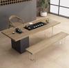 Madera maciza china acrílico tablero grande mesa de té kung fu mesa de té y combinación de sillas oficina sala de té hogar preparación de té moderno minimalista