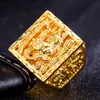 Anillo Doble Capa Estilo Águila Dorado Arena Vietnamita para Hombre, Cobre Ecológico Chapado en Oro Real, Anillo para Hombre, Joyería de Boda para Mujer