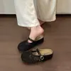 Sandalias de malla para mujer, tipo mula, para verano y exteriores, modelo nuevo 2026, transpirables, con una sola tira de hebilla y diseño tejido hueco
