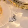 [Aço Titânio] Elementos Geométricos Modernos Luxuosa Corrente de Clavícula Versátil para Banquete de Casamento Transfronteiriço para Mulheres, Celebridade da Internet Venda por Atacado