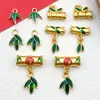 Estilo Antiguo Oro Arena Junta de Bambú de Tres Vías Esterilla de Bambú Oro Estilo Chino Accesorios DIY Pulsera de Aleación de Zinc Collar Adornos Pequeños