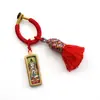 Colgante Pequeño Thangka de Acero de Titanio Estilo Xizang con Ocho Deidades Guardianas para la Vida Pasada y Presente, Colgante para Bolso, Accesorio de Llavero para Mujer