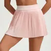 Falda plisada deportiva 2026 con doble capa y bolsillos, anti-exposición, adecuada para tenis, correr, fitness, diseño dos en uno, aeróbicos, minifalda de yoga