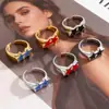 Anillo Personalizado de Estrella de Cinco Puntas con Goteo de Aceite de Colores para Mujer Moda Transfronteriza Diseño de Nicho Anillo Abierto de Estrella de Gama Alta