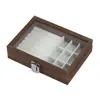 [Fábrica de Origen] Caja Multifuncional de Madera de Nogal para Joyería Caja a Prueba de Polvo para Guardar Anillos y Pendientes Bandeja de Exhibición para Joyería