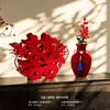 Decoraciones de carácter "doble felicidad" para bodas, adornos 3D de "doble felicidad", juego de decoración para dormitorio principal y habitación de bodas, accesorios para fotos de boda y compromiso