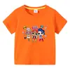 2023 roupas infantis transfronteiriças camiseta infantil de verão de manga curta meninos e meninas desenho animado camiseta básica bebê camiseta de meia manga top da moda