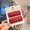 Ins accesorios para el cabello pin lateral para bebé flequillo lateral color liso imitación cachemira cuadrado pin BB para niños todo partido otoño e invierno pasador