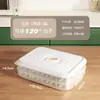 Caixa de bolinhos de grande capacidade para uso doméstico, especial para geladeira e freezer, selada para conservação fresca, multicamadas, para armazenamento de alimentos congelados rapidamente, caixa para guardar wontons