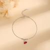 Pulseira de Cereja Vermelha de Alto Padrão Japonesa e Coreana para Mulheres Prata Esterlina S925 Design de Nicho Joia com Contas Bolas Fornecimento para Lives Douyin