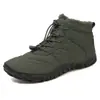 Zapatos de Algodón de Cinco Dedos Antideslizantes Resistentes al Desgaste Estilo Pareja Zapatos de Senderismo Cálidos de Caña Alta Forrados de Lana Botas de Nieve Resistentes al Frío para Exteriores Zapatos de Escalada