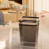Inodoro de alta gama gran capacidad cubo nuevo lujo ligero 2025 cubo de basura doméstico dormitorio sala de estar cocina transparente