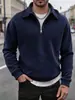 2026 Novo Estilo Roupas Masculinas Transfronteiriças Novo Moletom com Zíper Parcial Dupla Face Gola Lapela Casual Casaco Jaqueta Masculino Outono Inverno