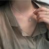 Colar de gota de água geométrica japonesa e coreana design simples pequeno pingente de diamante único flash clavícula cadeia feminina ins moda fria