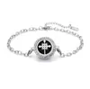 Pulsera de acero titanio con incrustaciones de diamantes calada tipo hilo de aromaterapia para difusión de aceites esenciales Pulsera con patrón de árbol de la vida europeo y americano venta al por mayor