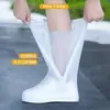 En Stock Venta al por Mayor Cubrezapatos de Lluvia de Tubo Alto para Adultos, Cubrezapatos Largos Impermeables Espesados de PVC, Antideslizantes y Resistentes al Desgaste para Hombres y Mujeres