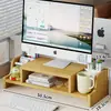 Soporte para Monitor de Computadora con Cajón, Organizador de Escritorio, Portavasos Conveniente para Escritorio de Oficina