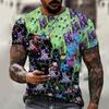Camiseta de verano para hombre, estilo europeo y americano, de manga corta, con personalidad, estilo hip hop retro, impresión digital 3D