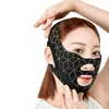 Vendaje Facial de Plástico Negro Transfronterizo Mascarilla V-Face Lifting y Reafirmante para Arrugas Faciales y Levantamiento de Papada