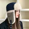 Gorra Lei Feng Bloque de Color, Gorra de Aviador Engrosada de Invierno, Gorra Cálida Protectora para Orejas para Hombres y Mujeres, Gorra Lei Feng para Viajes al Aire Libre y Esquí
