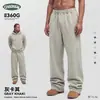 CKX Roupa Masculina 26 Novidades Outono/Inverno Marca da Moda Calça de Moletom Retro Americana Solta Caimento Fluido Perna Larga Casual Lavada Desgastada