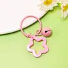 Llavero acrílico de estrella de colores con campanita linda, hebilla de candado DIY de estrella para mochila, decoración colgante, accesorio