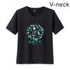 Camiseta feminina de verão casual fashion com gola V de manga curta, periférico da nova série Ghost Blade Sun Man, comércio exterior