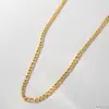 Moda Europea y Americana Simple Cadena de Acero de Titanio Joyería Acero Inoxidable Chapado en Oro de 18K Collar de Caja Colgante para Mujer Fabricante