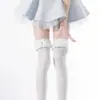 Calcetines hasta la pantorrilla con ribete de encaje, Calcetines de algodón Lolita dulces con lazo, Calcetines JK con lazo hasta la rodilla, Calcetines Lolita estilo ballet