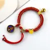 Pulsera Thangka Estilo Tíbet con Cinco Deidades de la Riqueza, Pulsera Tejida a Mano con Tara Verde y Cinco Santos, Pulsera Caja Gahu