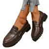 Otoño 2026 Comercio Exterior Transfronterizo Tallas Grandes Cómodos Zapatos de Mujer Nueva Moda Mocasines Casuales Estilo Británico Zapatos Pequeños de Cuero