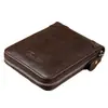 Cartera para Hombre Corta Textura de Cuero Suave Gran Capacidad Anti-Magnética Nuevo Portatarjeta de Licencia de Conducir Cartera de Cuero Multifuncional de Moda