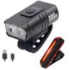 Nuevas luces delanteras para bicicleta nocturnas con carga USB [2 luces] luces de bicicleta de aluminio ajustables de cerca y de lejos