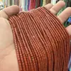 Cuentas redondas de piedra roja de 2*3 mm de corte recto en ángulo recto, cuentas sueltas, accesorios para joyería DIY, cuentas para pulseras, cuentas separadoras, productos semiacabados al por mayor