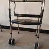 Ayuda para Caminar de Aleación de Aluminio para Ancianos, Muletas de Cuatro Patas para Discapacitados, Reposabrazos con Asistencia Eléctrica, Andadores Auxiliares Plegables para Entrenamiento