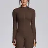Nueva chaqueta ligera, transpirable, de secado rápido con cremallera, top de yoga, ropa deportiva para correr y fitness para mujer