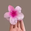 Presilha de Cabelo Flor de Ovo Estilo Férias na Praia para Mulheres com Cabelo Semipreso na Nuca, Elegante Presilha Tubarão Acessório de Cabelo