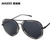 Gafas de sol de metal hueco irregulares de marco grande Jamie 8214, de moda para mujer, Gafas únicas, Gafas de sol de estilo europeo y americano
