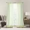 Cortina de Gaze de Terileno Americana Transfronteiriça Cor Sólida Translúcida Elegante Tela de Janela Sala de Estar de Apartamento Pequeno Cortina Pronta