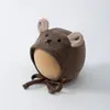 Gorro con Protección para las Orejas de Pollito para Primavera y Otoño, Lindo Gorro para Recién Nacidos con Lazos, Gorro con Protección para las Orejas a Prueba de Viento y Cálido para Bebés