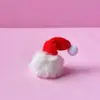 Chapéu Pequeno de Natal Estilo Coreano Mini Chapéu de Natal Cor de Natal Pingente de Vestido Bola de Lã para Dedo Chapéu Decorativo