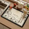 Esterilla Escurridora de Cocina Minimalista Estilo Americano, Esterilla Absorbente de Agua y Aceite de Tierra de Diatomeas Anti-Manchas, Esterilla Resistente al Calor para Encimera, Esterilla para Cafetera